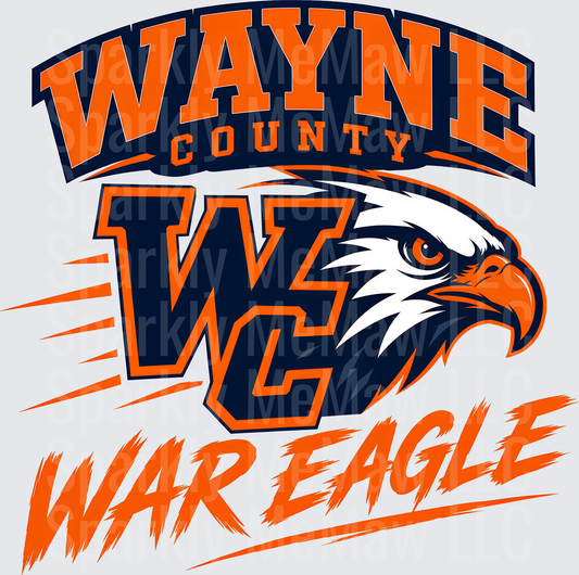 Wayne County War Eagle DTF Transfer for Fabrics