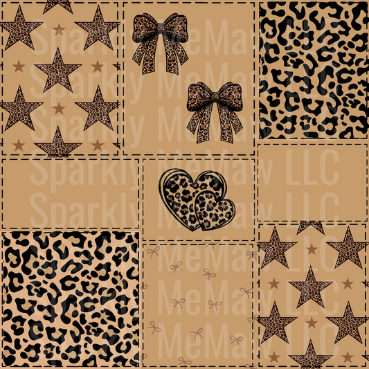 Bows and Stars 10x10 Cut and Stick Patchwork UV DTF Set