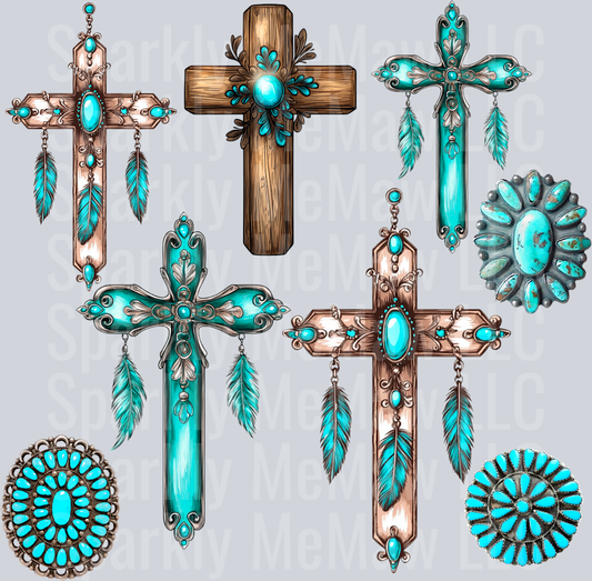 crosses uv dtf element sheet