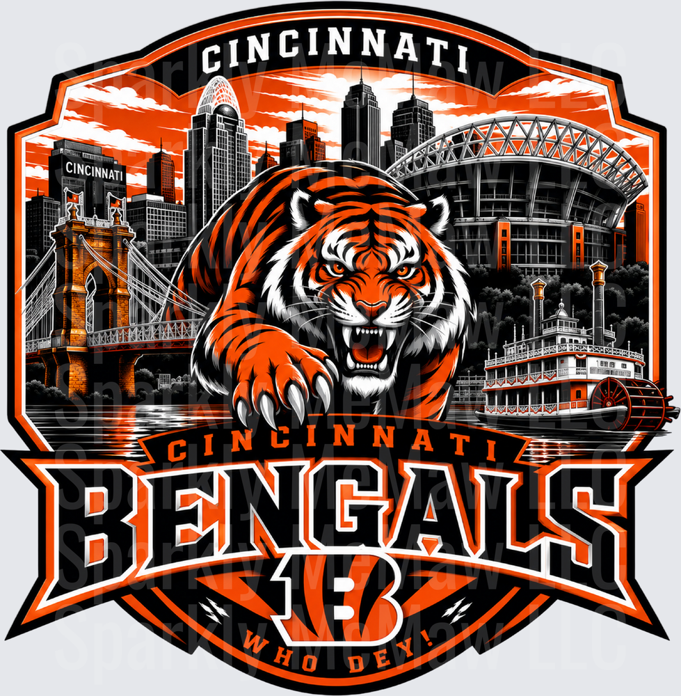 Cincinnati Bengals Who Dey UV DTF Decal