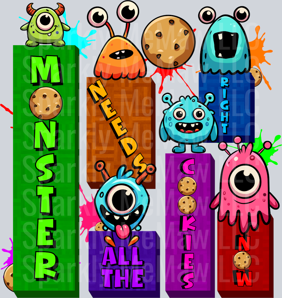 Cookie monsters UV DTF Decal
