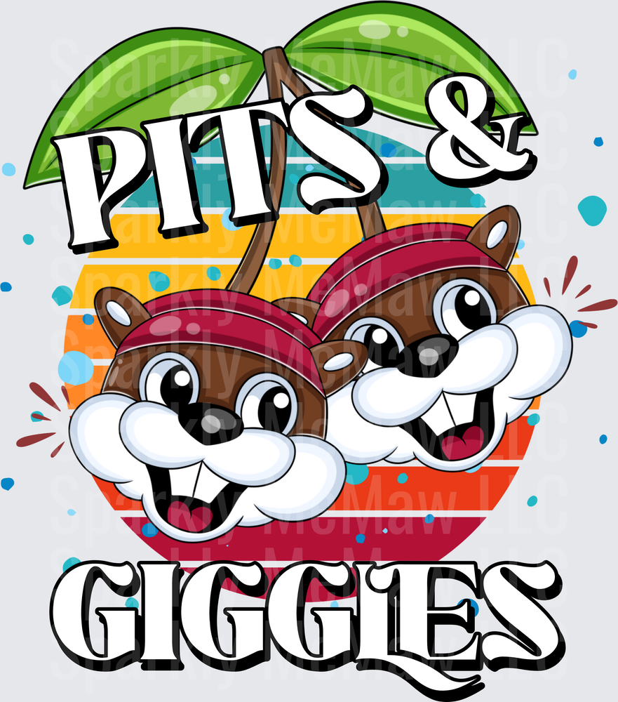 Pits & Giggles Chipmunk Cherries UV DTF Decal