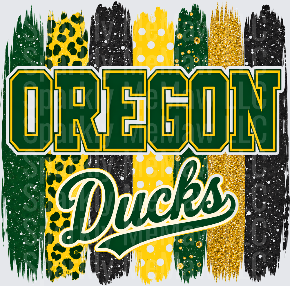 Oregon Ducks Brush Stroke is a UV DTF Decal