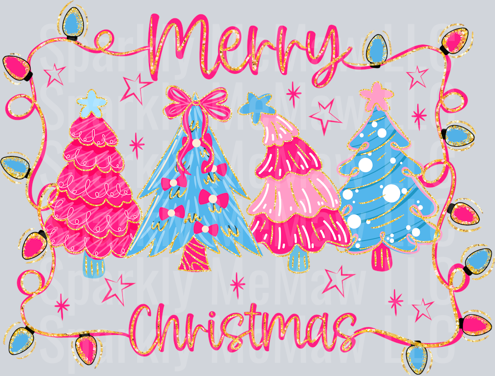 preppy merry Christmas DTF Transfer (fabrics only)
