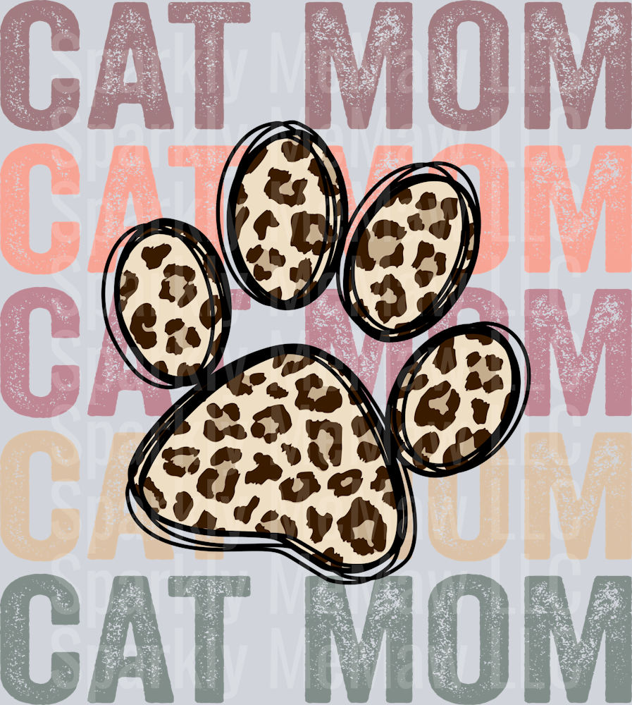 Cat Mom Burgandy UV DTF Decal