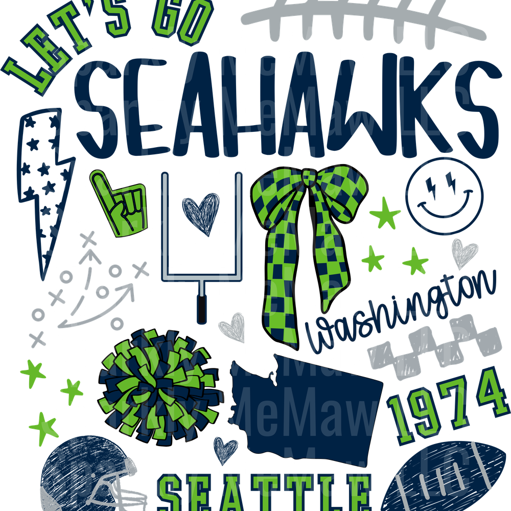 SEAHAWKS COLLAGE UV DTF Decal