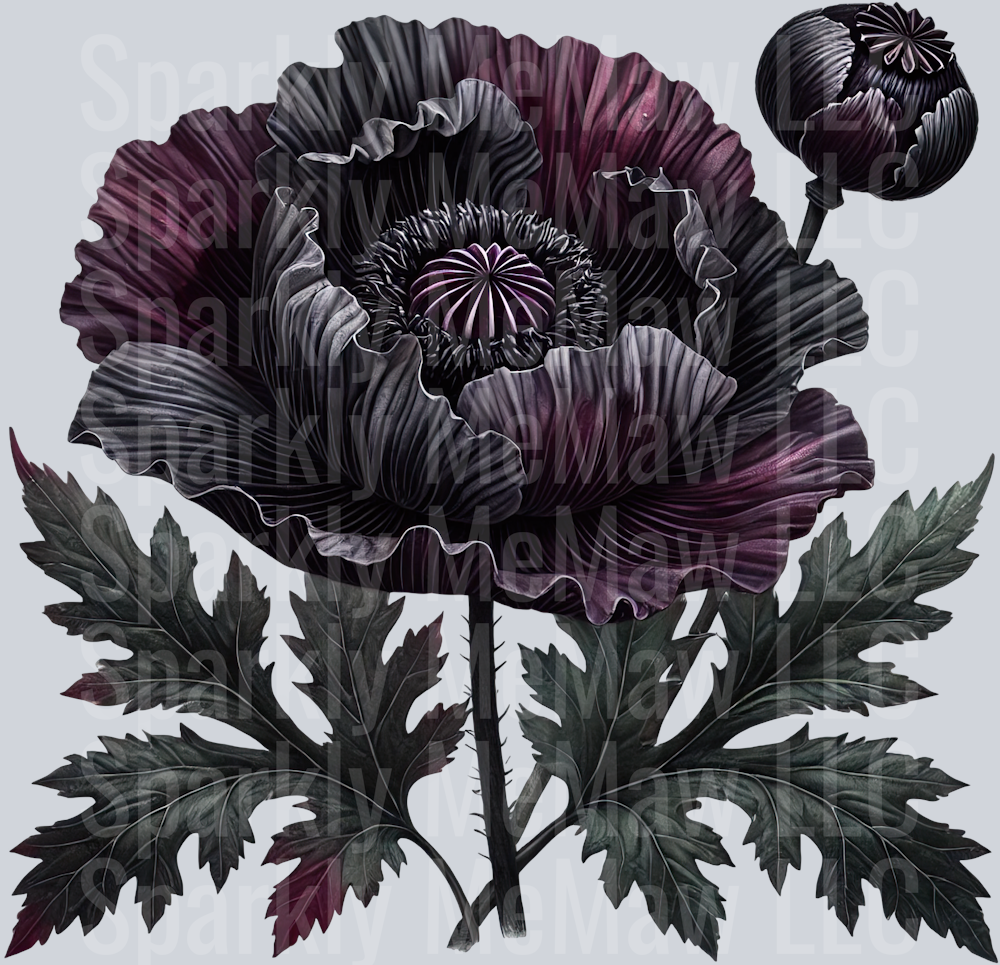 24 Gothic Flowers Clip Art UV DTF Decal