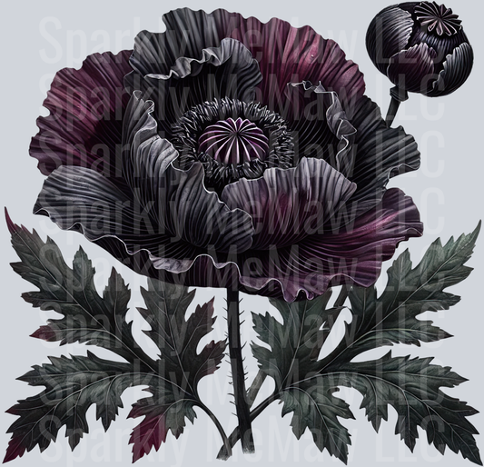 24 Gothic Flowers Clip Art UV DTF Decal