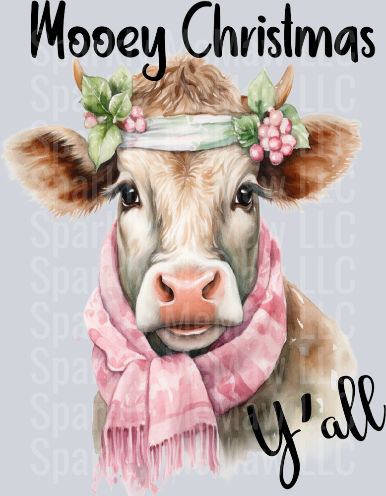 Moooey Christmas Yall UV DTF Decal