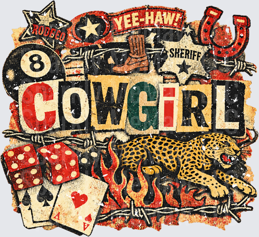 Cowgirl Rodeo Western This is a UV DTF Decal