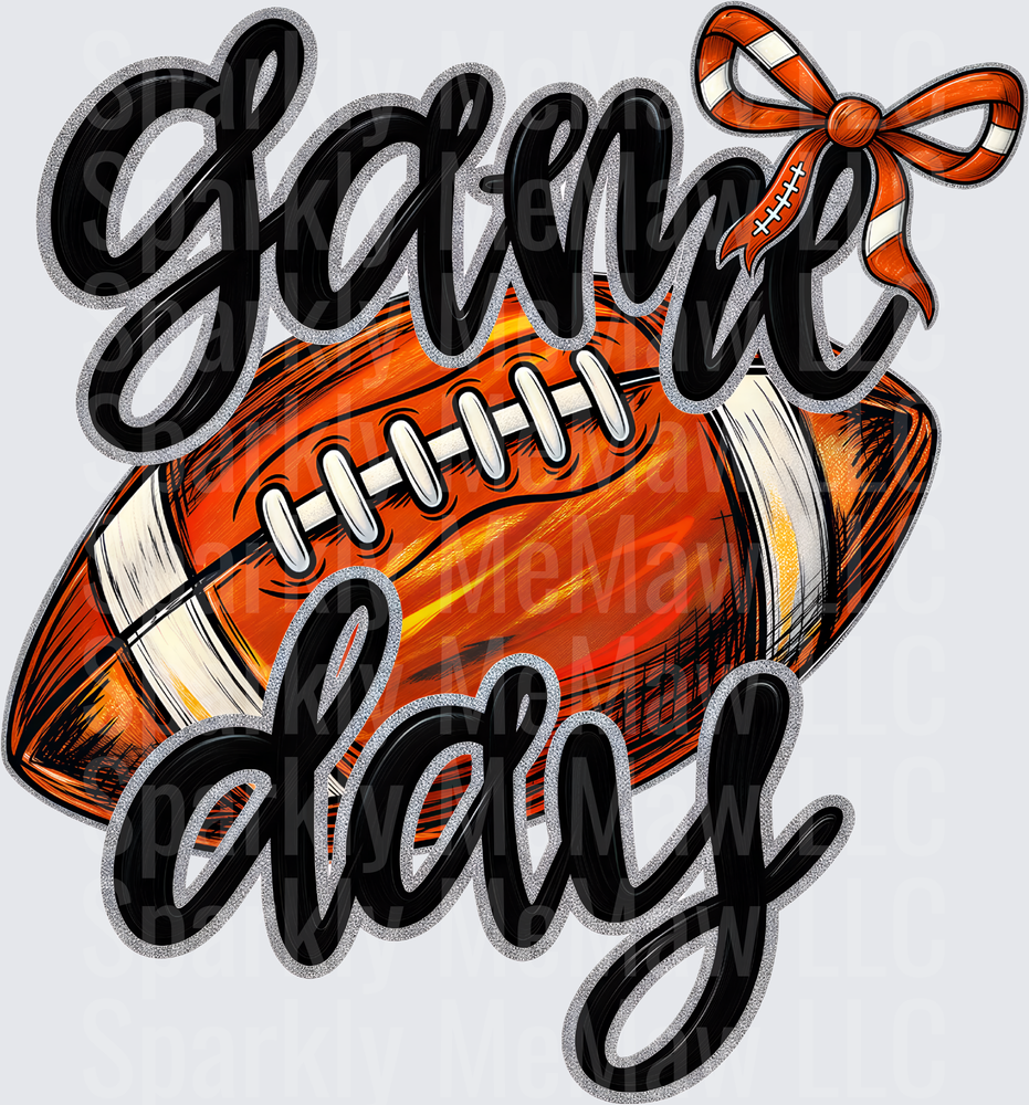 Game Day Football Bow UV DTF Decal