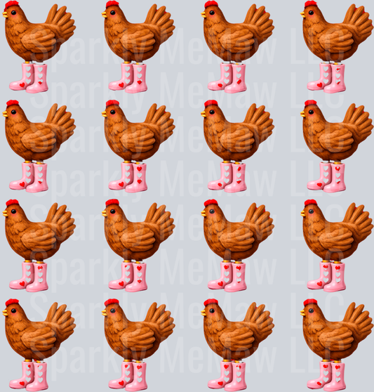 Valentine Hen 10x10 UV DTF Element Sheet