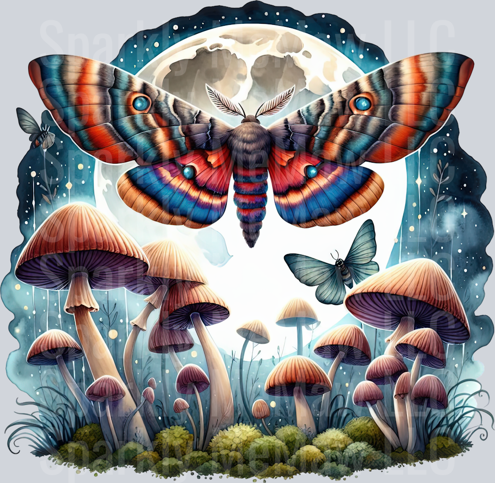 24 Nocturne Moth ClipArt Decal