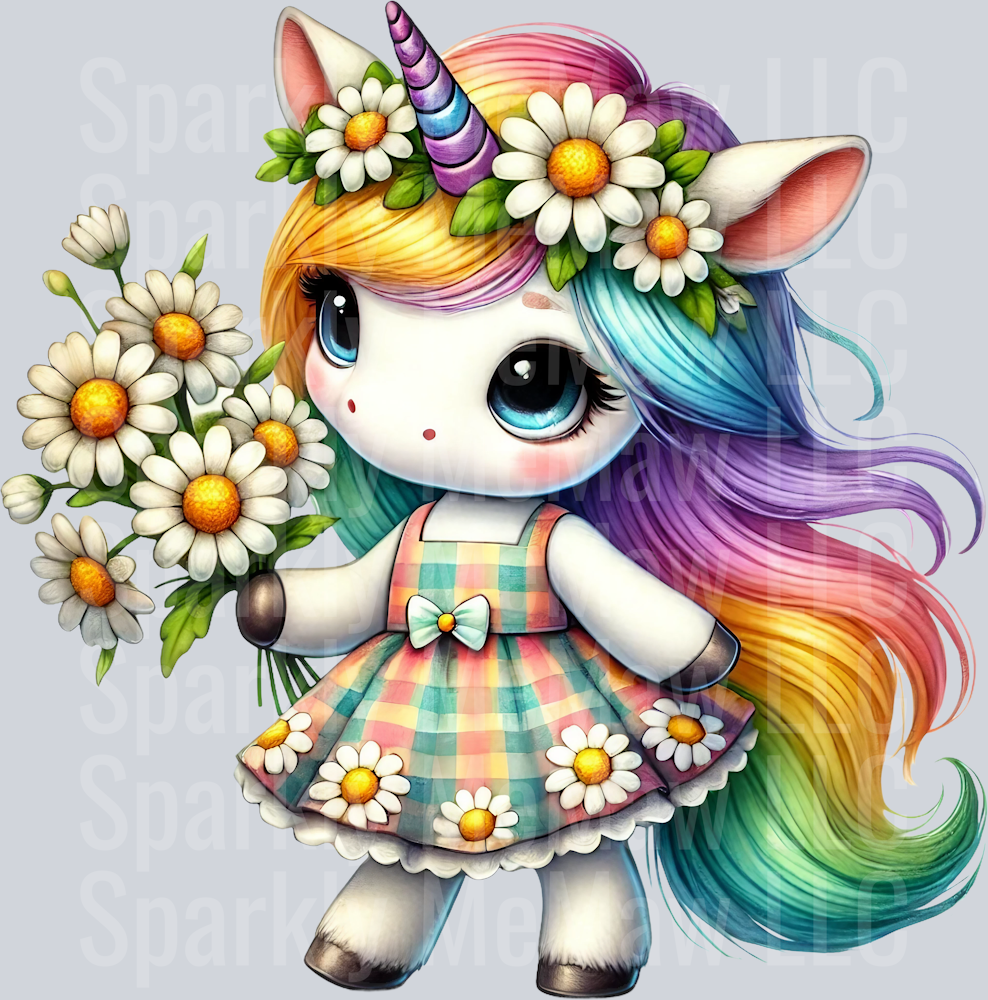 kawaii unicorn 7 Clip Art UV DTF Decal