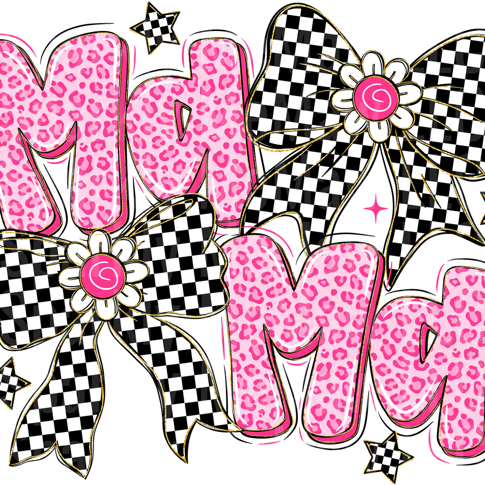 Retro Pink Leopard Mama Coquette UV DTF DECAL