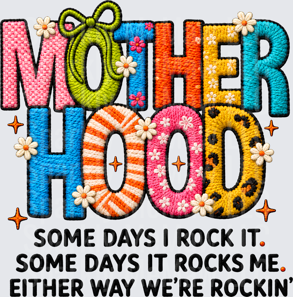 Motherhood Rockin' Quote UV DTF Decal