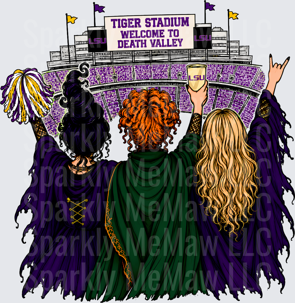 Sanderson Sisters LSU Tiger Stadium UV DTF Decal