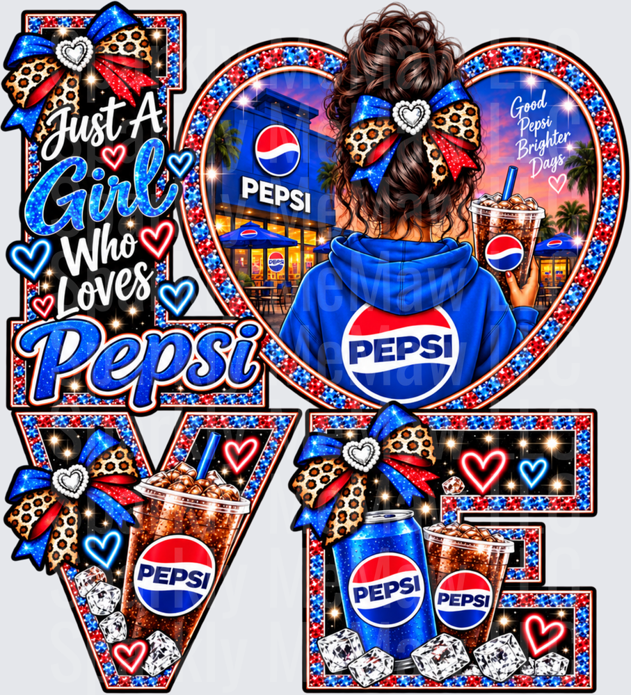 Just A Girl Who Loves Pepsi UV DTF Decal