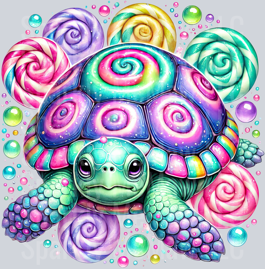 9 Colorful Turtle Clipart UV DTF Decal