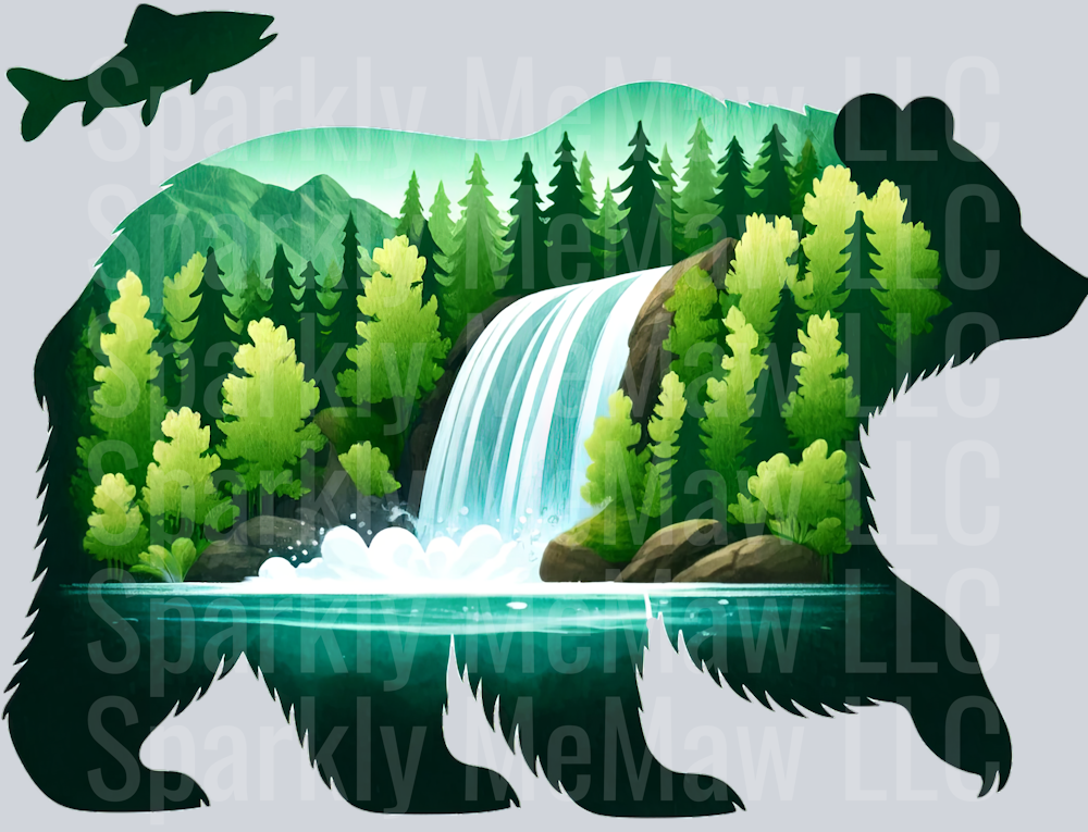 14 Landscape Bears Clip Art Decal