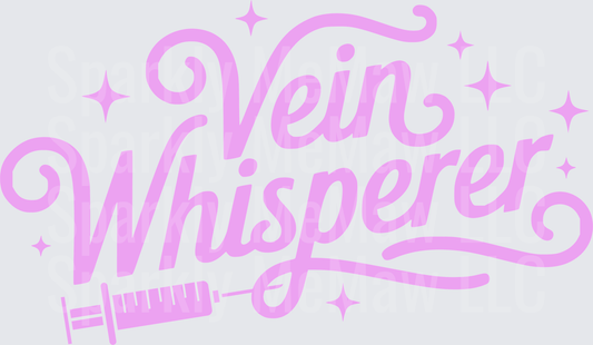 Vein Whisperer Medical Syringe Typography Design UV DTF Decal