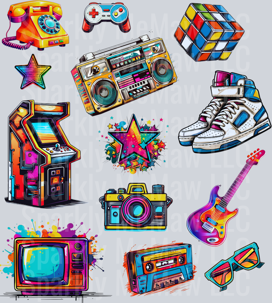 Retro.UV DTF Element Sheet