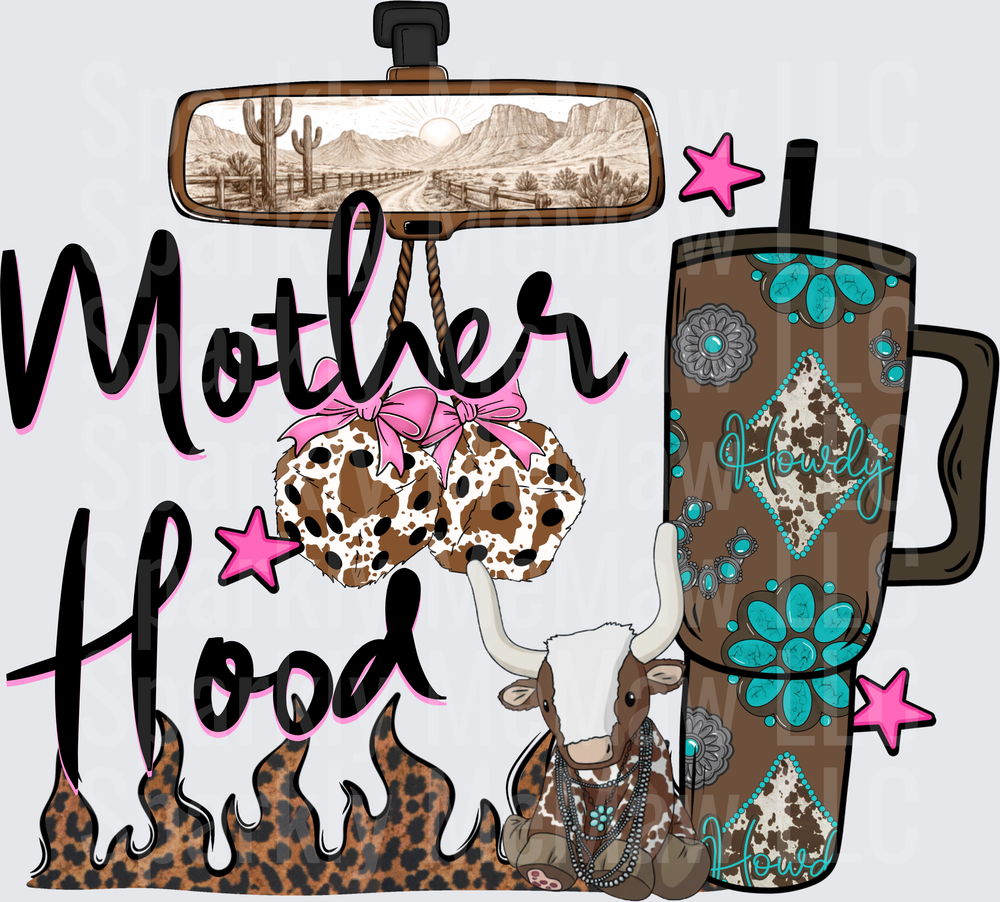 Motherhood Western Cowgirl UV DTF Decal