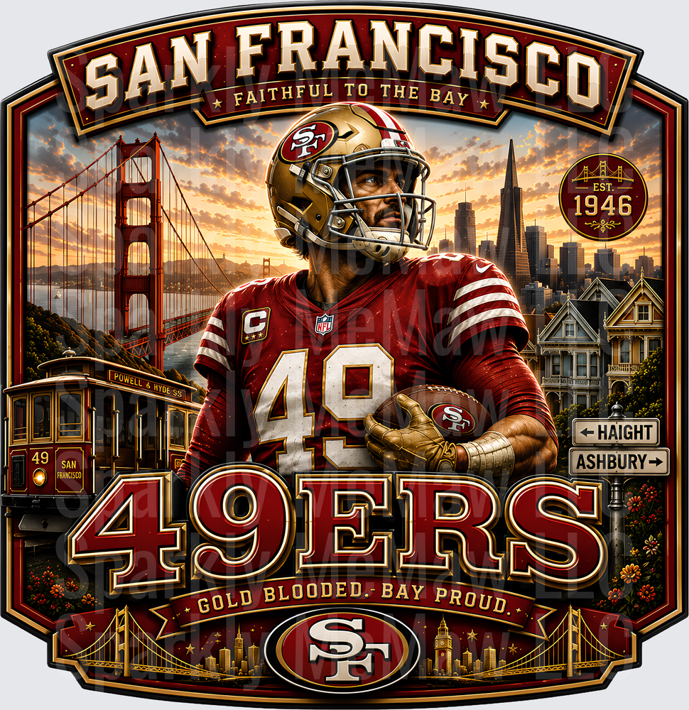 San Francisco 49ers Faithful Bay UV DTF Decal