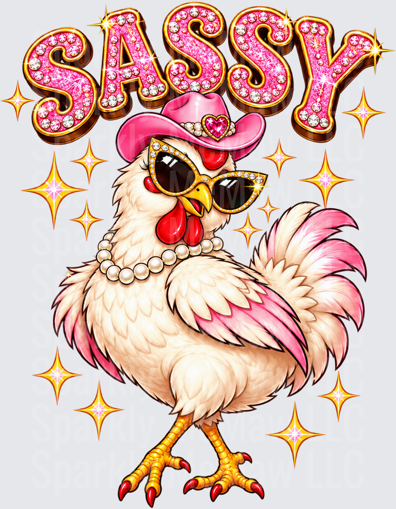 Sassy Chicken Cowgirl UV DTF Decal