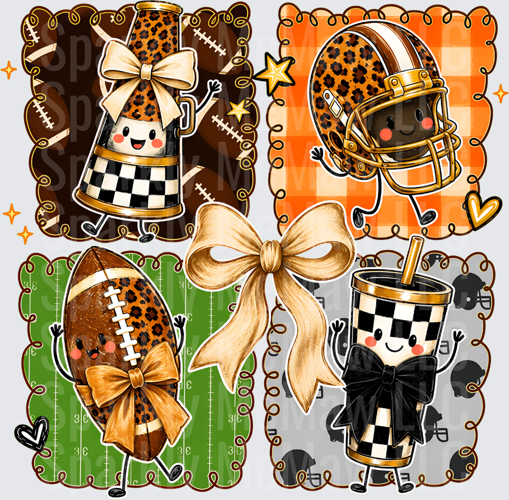 Cute Football Characters Set UV DTF Decal