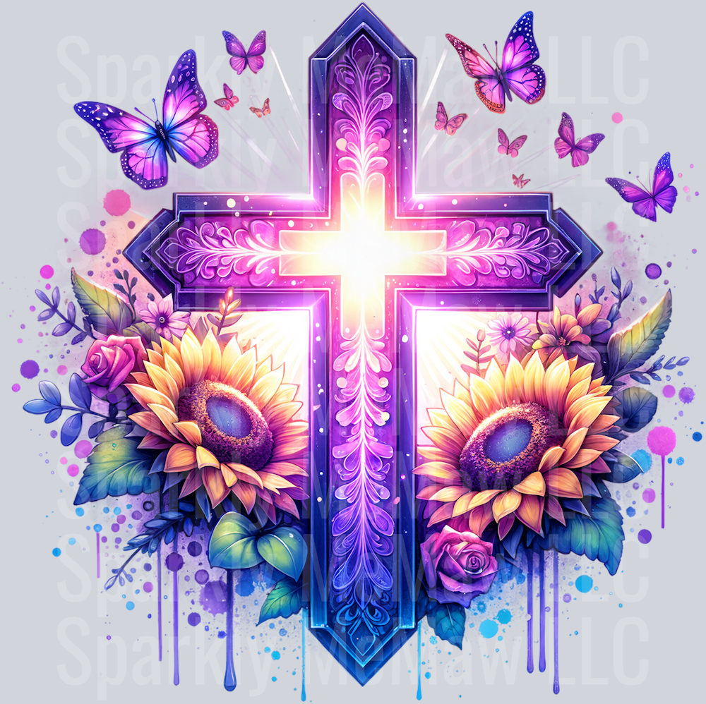 purple cross 10 Clip Art UV DTF Decal