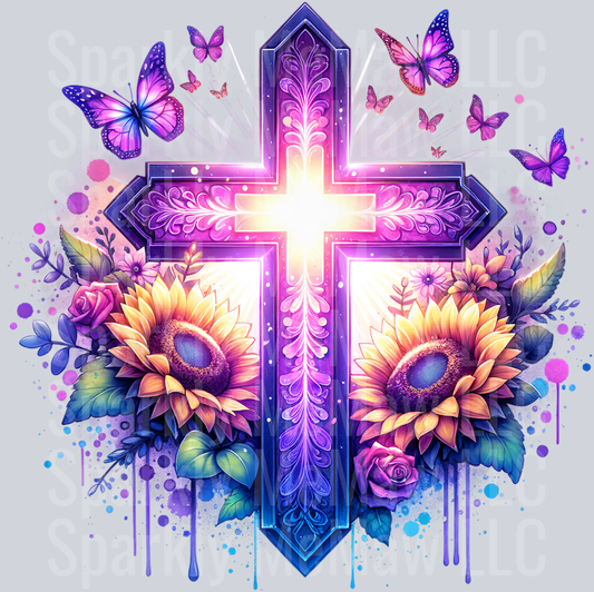 purple cross 10 Clip Art UV DTF Decal