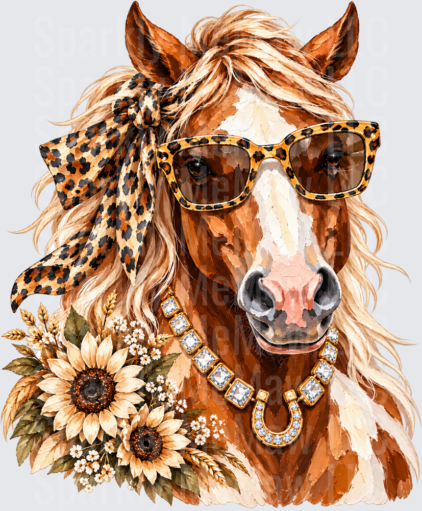 Sassy Horse Leopard Glam is a DTF Transfer for Fabrics