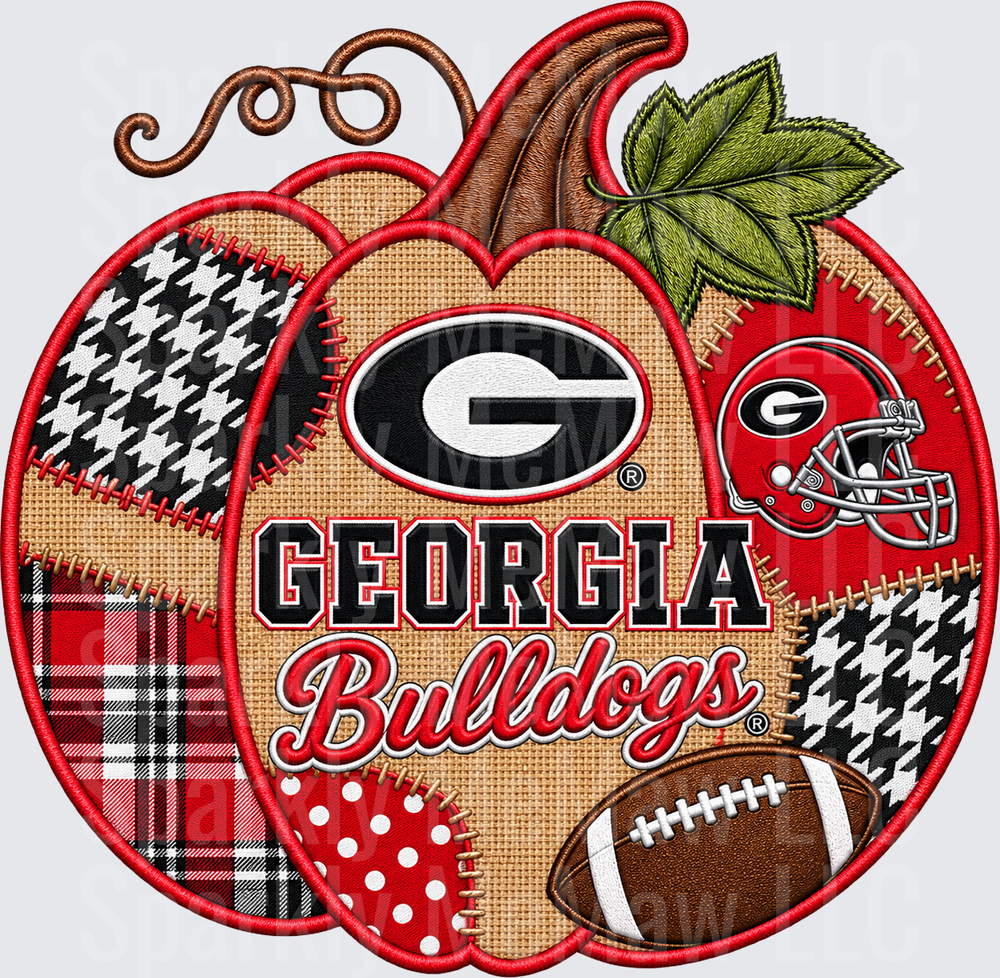 Georgia Bulldogs Fall Pumpkin UV DTF Decal