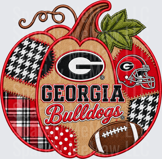 Georgia Bulldogs Fall Pumpkin UV DTF Decal