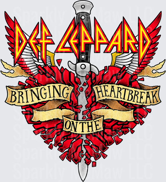 Def Leppard Bringing On The Heartbreak DTF Transfer for Fabrics