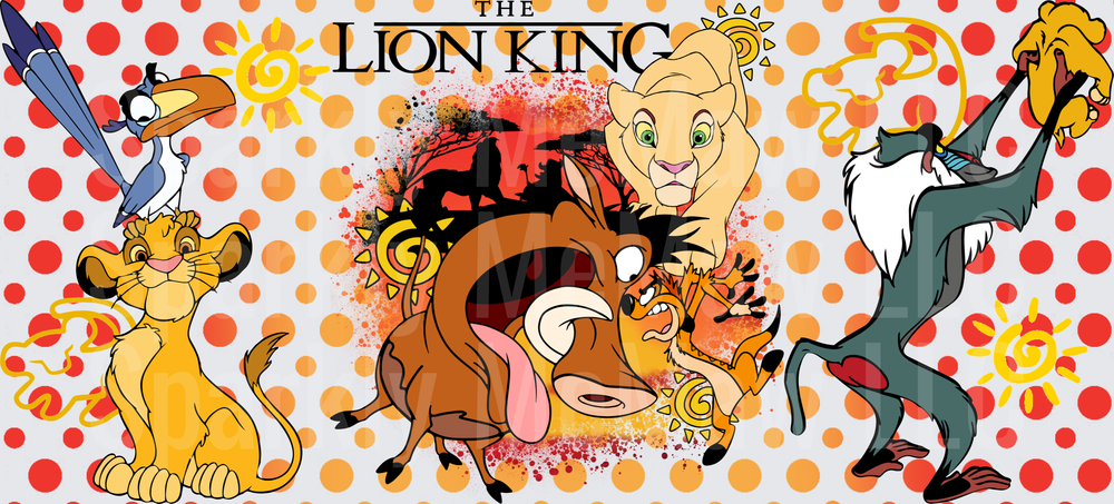 The Lion King Characters UV DTF 16 OZ Wrap