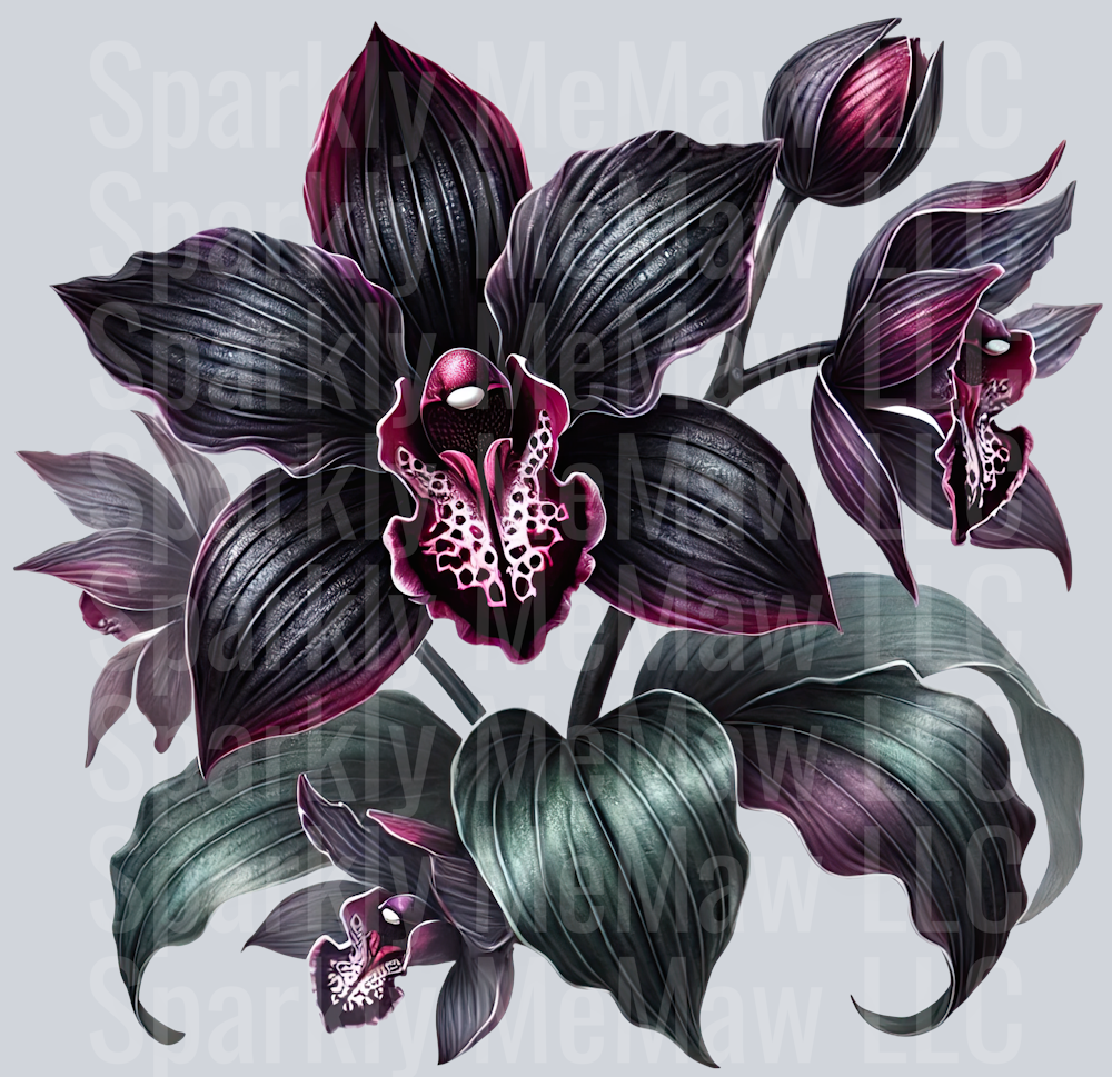 10 Gothic Flowers Clip Art UV DTF Decal