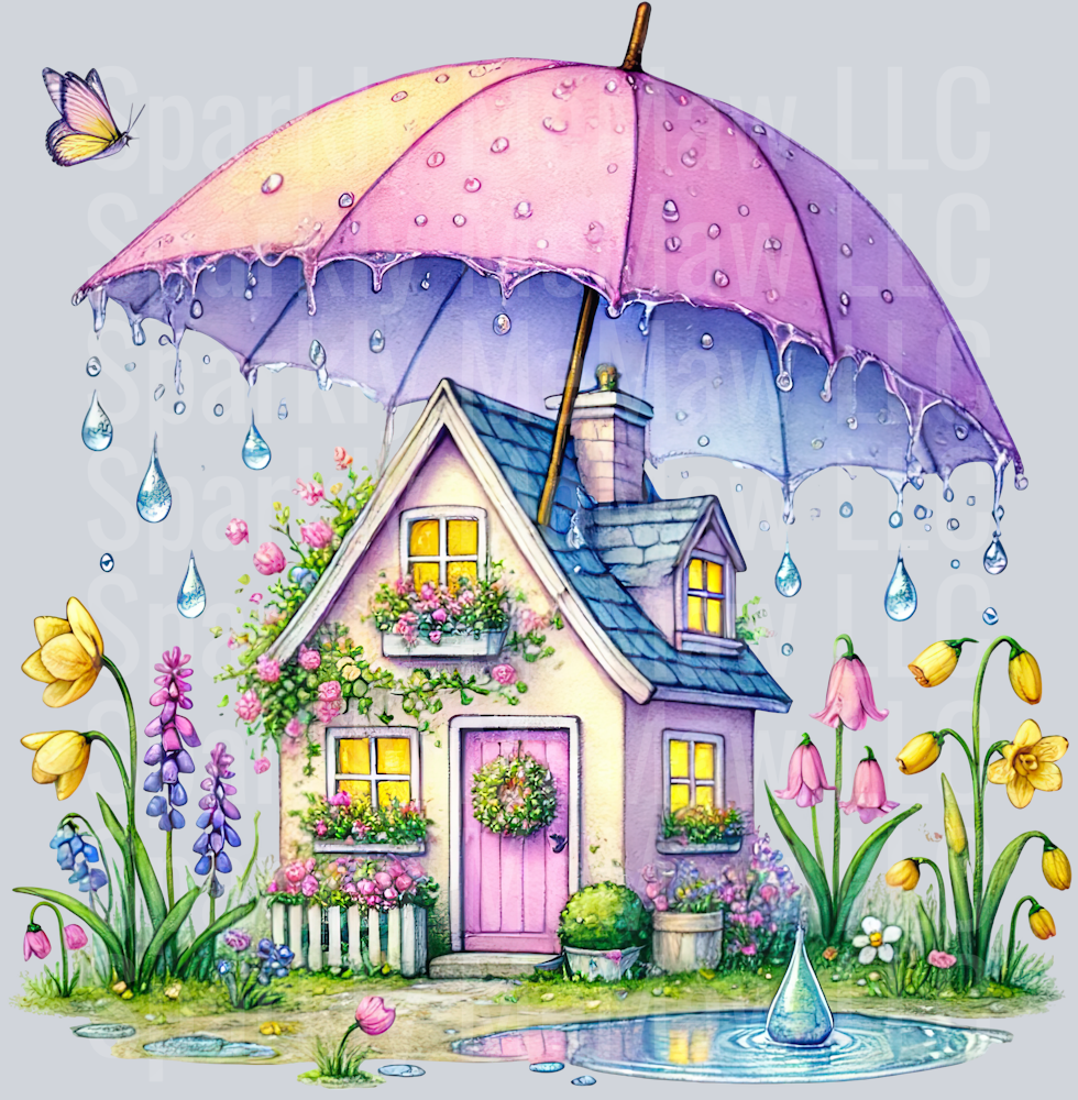 34 April Showers UV DTF Clip art Decal
