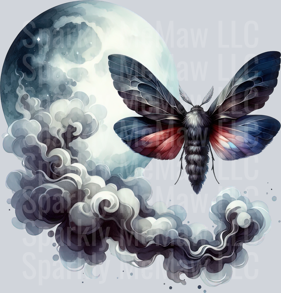 36 Nocturne Moth ClipArt Decal