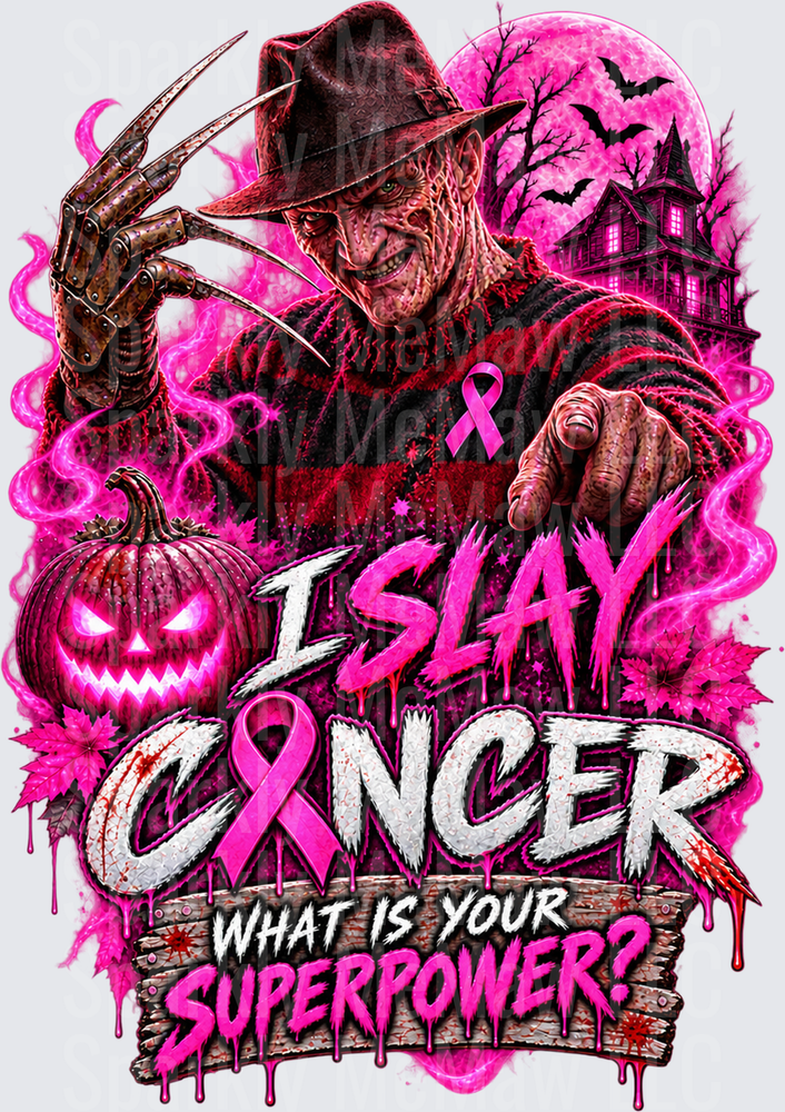Freddy Krueger Pink Ribbon Cancer Awareness is a UV DTF Decal