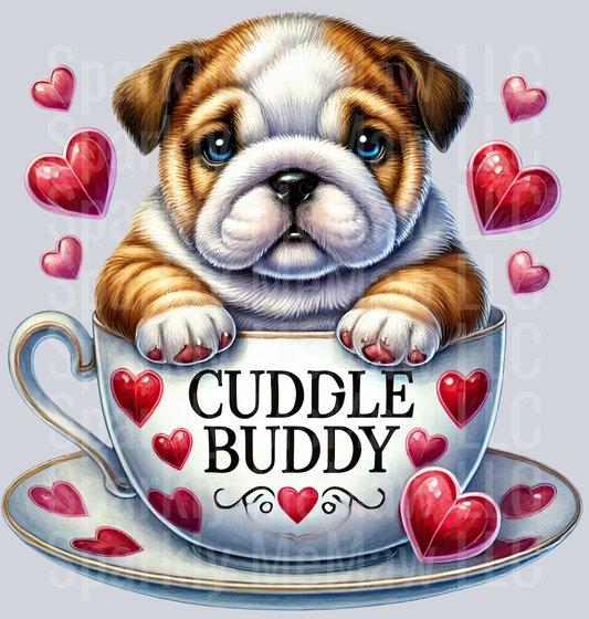 Valentines Cup Puppy  UV DTF Decal 55
