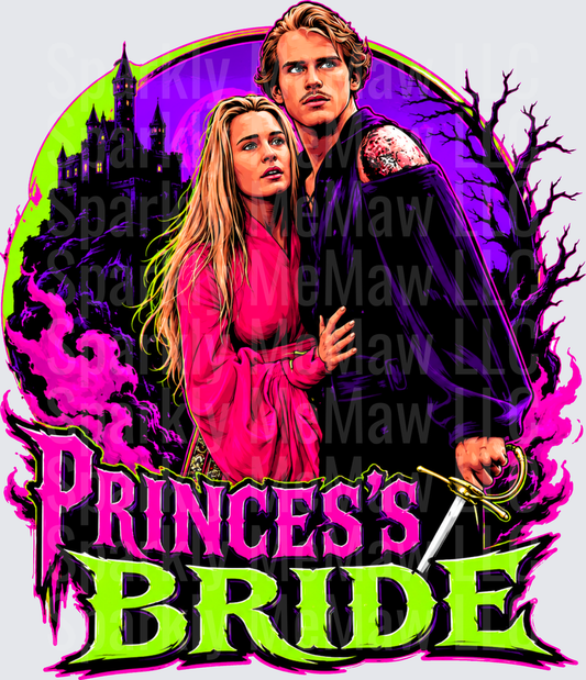 Princess Bride Westley and Buttercup Dark Fantasy Horror Style Graphic DTF Transfer for fabrics