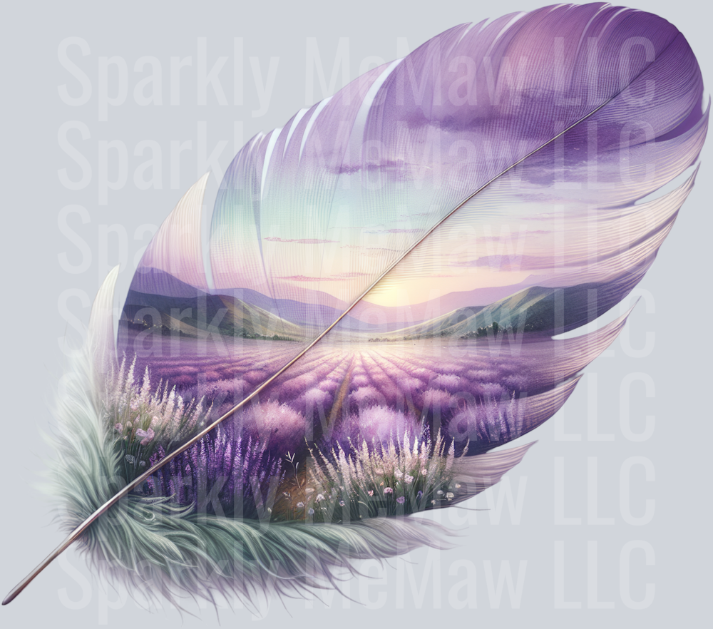 Fantasy Scenic Feather UV DTF Decal 3