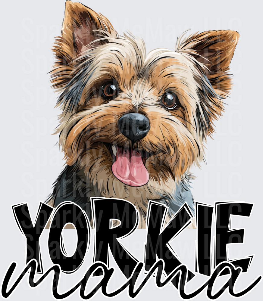 Adorable Yorkshire Terrier Yorkie Mama Dog Portrait UV DTF Decal
