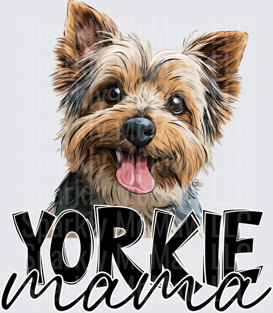 Adorable Yorkshire Terrier Yorkie Mama Dog Portrait UV DTF Decal