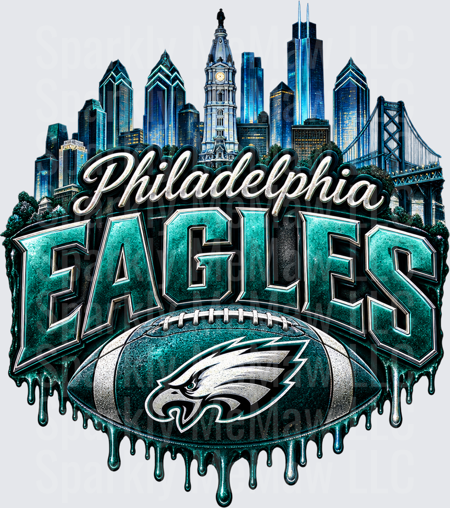 Philadelphia Eagles City Skyline UV DTF Decal