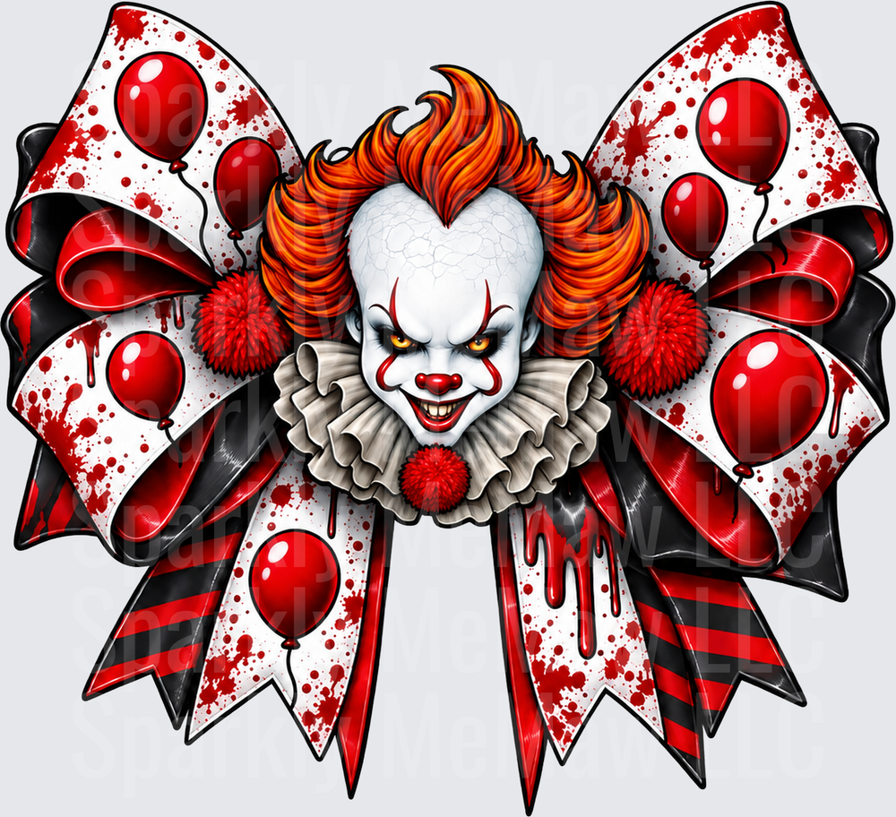 Pennywise Bow Horror IT Clown UV DTF Decal