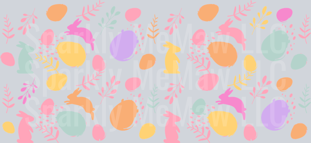 bunny egg pattern 16 oz UV DTF Wrap