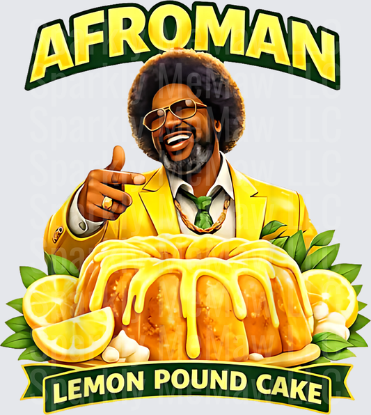 Afroman Lemon Pound Cake Retro Cartoon Character UV DTF Decal